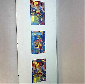 Ορθογώνιο κάδρο με 3 εικόνες poster style με τζάμι Ikea 25x60 cm