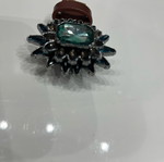 Belt buckle used, green, size 55