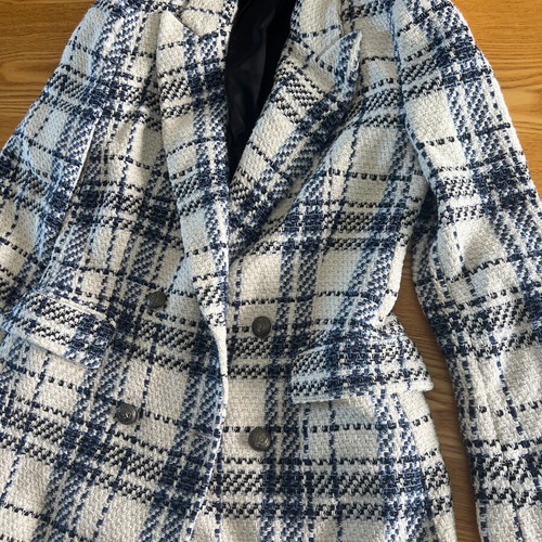 Zara Tweed Checked Blazer jacket, size L