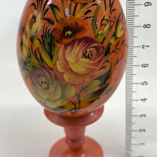 Easter egg "Flowers" new, wooden handmade