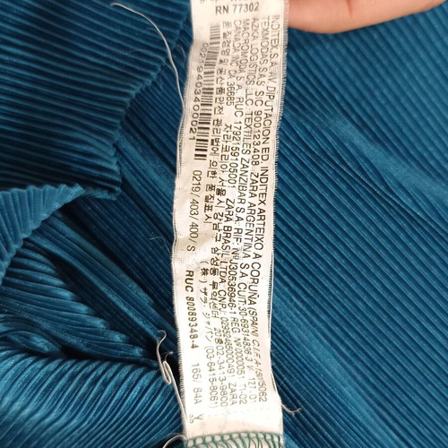 Zara pleated petrol iridescent dress used