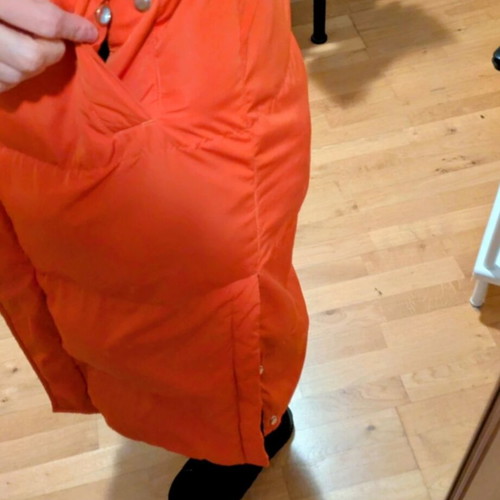 Superdry Long Puffer Jacket Unisex Small used, orange