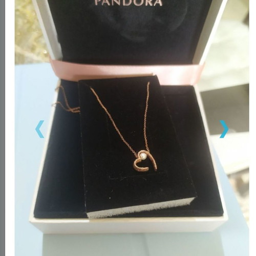 Rose gold heart necklace with pearl new, 925 silver