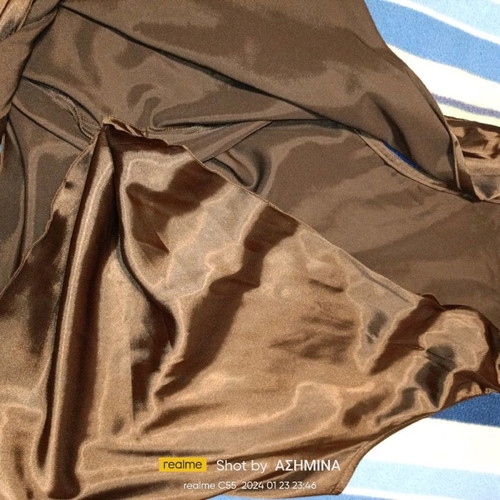 Gianni Rodini satin set brown skirt and blouse new