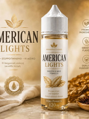 American Lights Nico Power 6 120ml e-liquid new, mild tobacco flavor