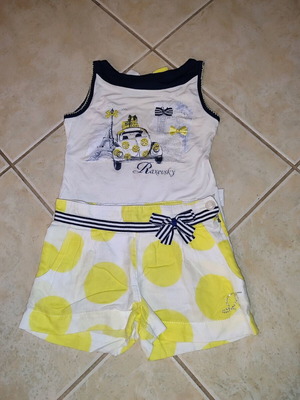 Mini Raxevsky cotton set No 3 new, white and yellow
