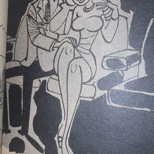 Comic book used with 66 erotic cartoons and handwritten translation