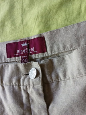 Ленени къси панталони като ново, размер L, бежови