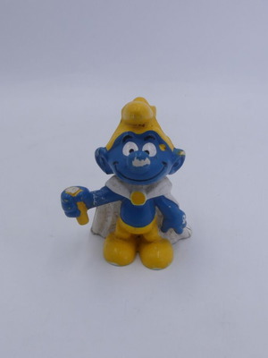 Smurfs 20074 King Smurf φιγούρα μεταχειρισμένη, vintage emperor PVC, με χαμένο μέρος