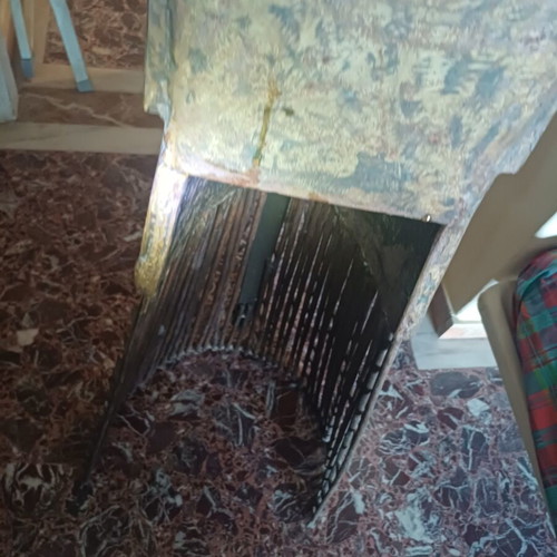 Brutalist metal floor sculpture "PEPPAS", 112cm, 30kg