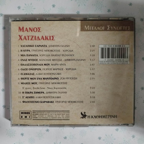 Megali Synthetes Manos Hatzidakis CD used