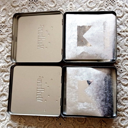 Marlboro Red & Gold metal collectible cigarette cases set of 2