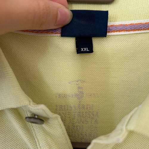 Trussardi Jeans Polo Shirt used, XXL, yellow, 100% cotton