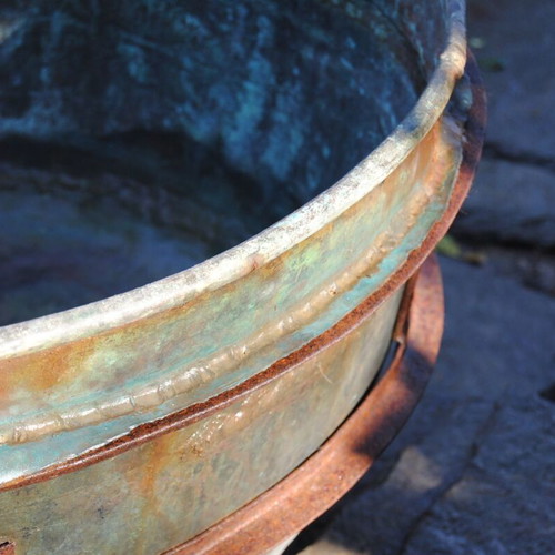 Monastic copper cauldron over 200 years old used
