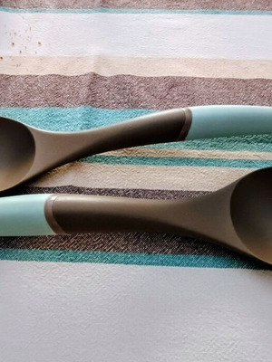Set of two plastic spoons new and unused