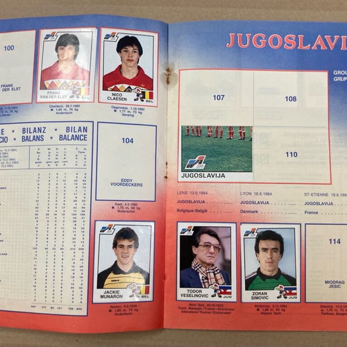 Panini 1984 UEFA EURO 84 Album used, 70 of 258 stickers completed