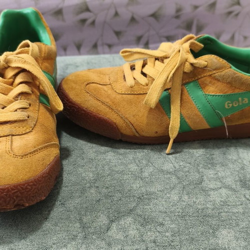 Gola women's sneakers used, yellow with green details, size 39