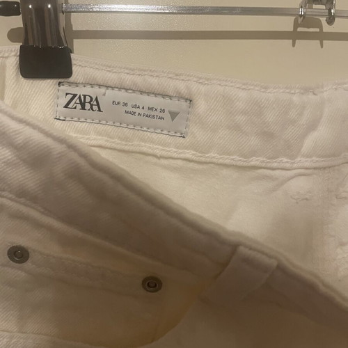 Zara white denim cargo jeans new, size EU 36, 100% cotton