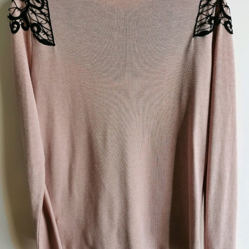 Blouse used with tulle and embroidery pink, size S