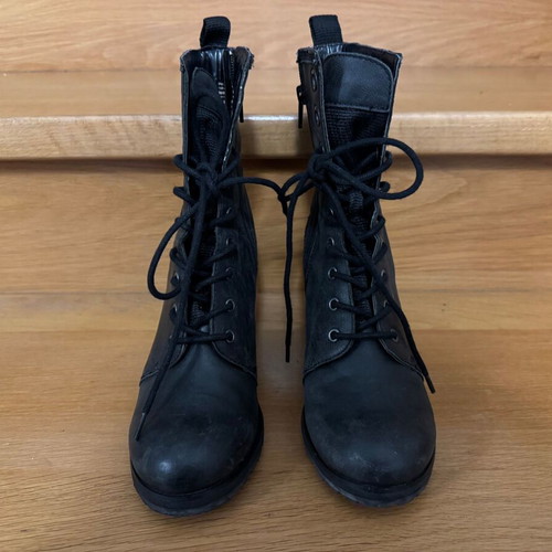 Boots type ankle boots used, leather, size 37, black