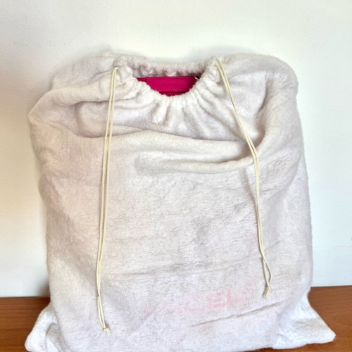 Lancel tote shoulder bag canvas-leather like new, pink