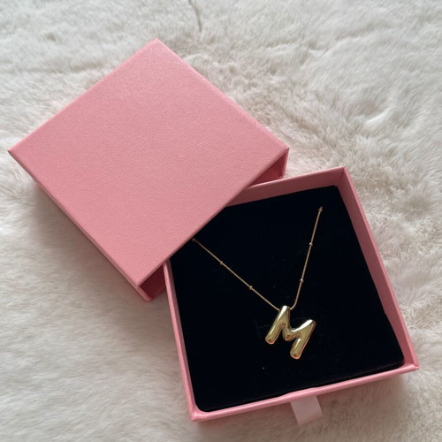 Monogram Necklace M new, gold color