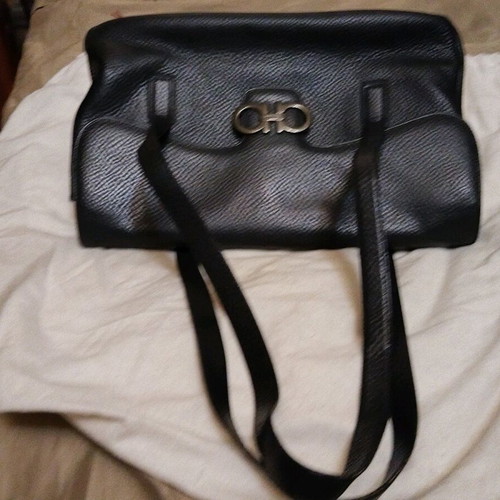 Leather vintage shoulder bag Salvatore Ferragamo used, black
