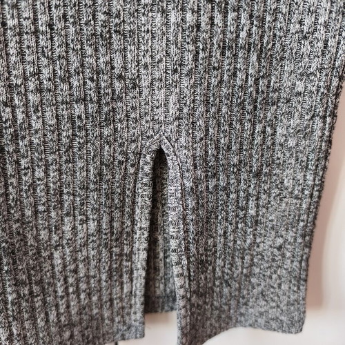 Shein mini dress ribbed gray with small slit, like new