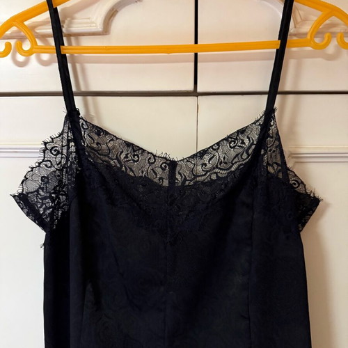 MINKPINK Black Satin Embossed One-Piece Shorts Like New With Lace Size S