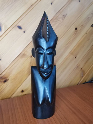 African woman head carving ebony wood like new