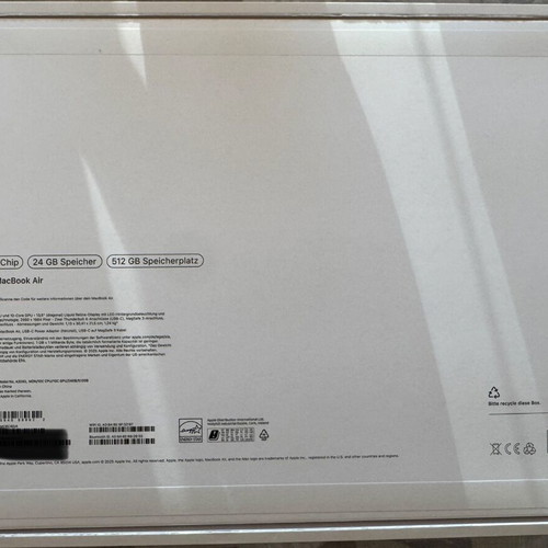 MacBook Air M4 like new, 24GB RAM, 512GB SSD