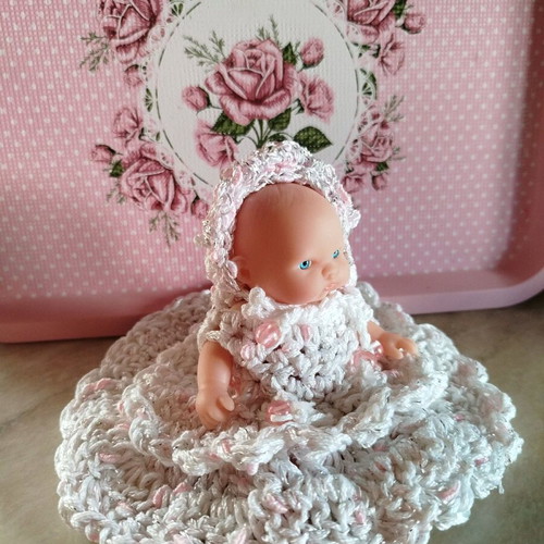 Doll with Handmade Dress and Hat New