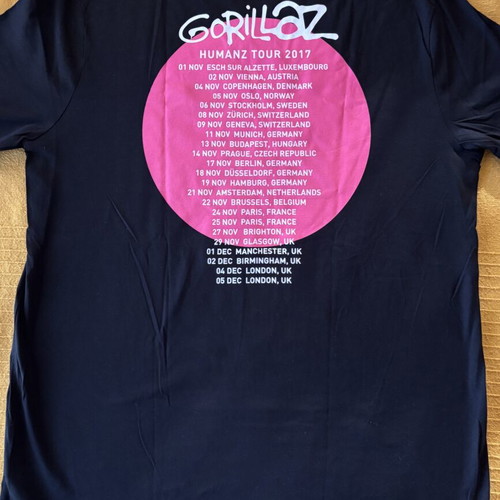 Gorillaz Humanz Tour 2017 official T-shirt XL