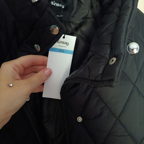 Sinsay quilted jacket, black, XL