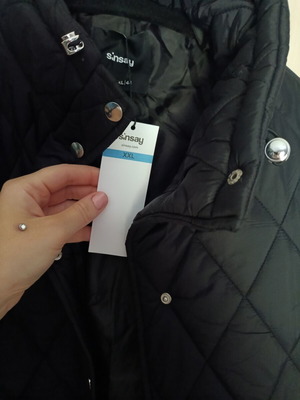 Sinsay quilted jacket, black, XL