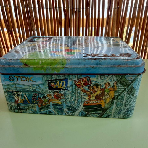 Vintage TDK metal collectible box used from 1990s