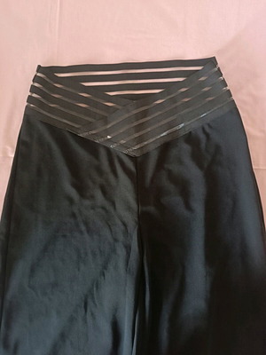 High-waist elastic pants new, black, size large