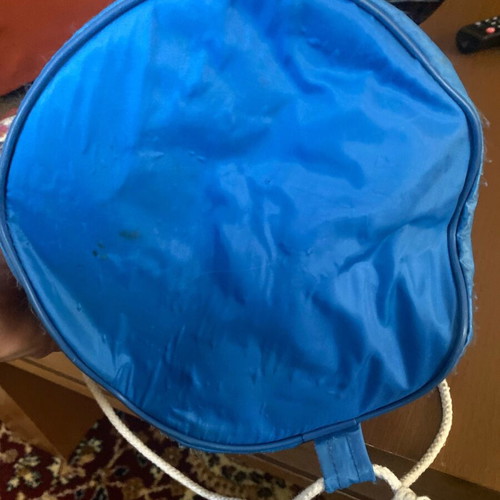 Round backpack bag used, blue