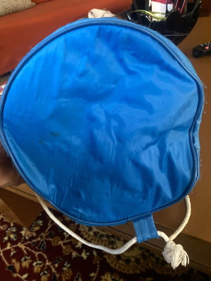 Round backpack bag used, blue