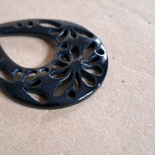 Accessorize earrings used, black embossed dangle