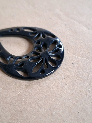 Accessorize earrings used, black embossed dangle
