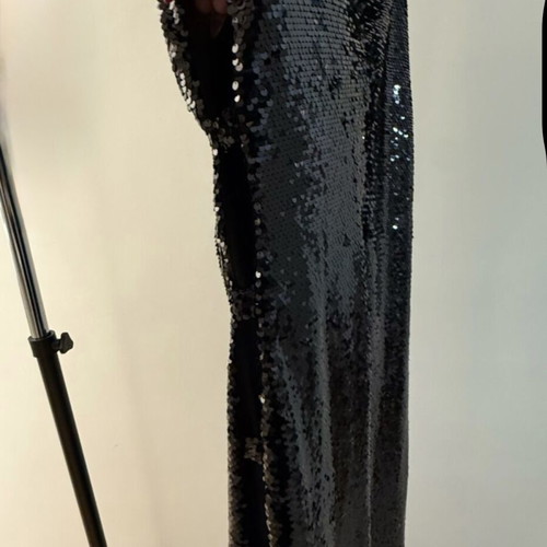Black dress Stefania Vaidani new, sequin with side cutouts, size M