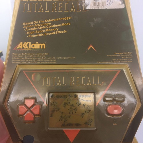 Total Recall handheld game from movie, new, rare with yellowed label