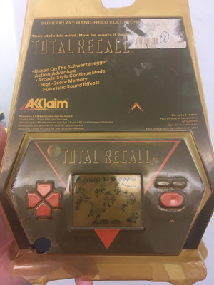 Total Recall handheld game from movie, new, rare with yellowed label