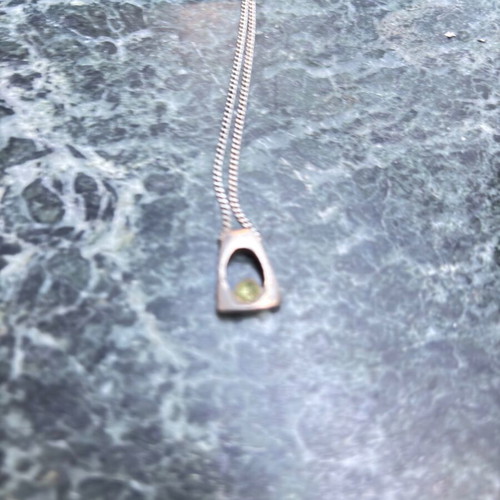 Silver pendant with semi-precious stone