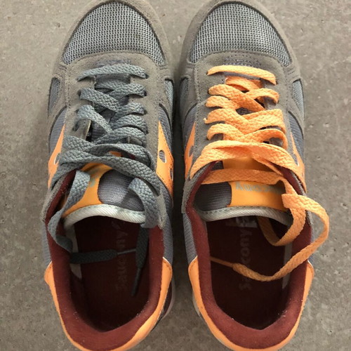 Saucony trainers size 38 like new, grey and orange