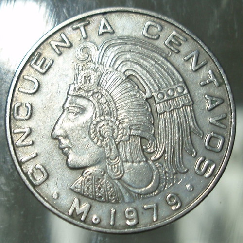 Mexico 50 Centavos coin used, lot of 3 pieces 1975-1979