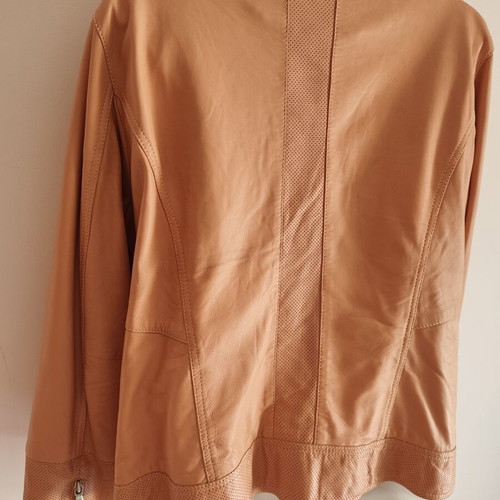 Heine leather jacket like new, peach color, size L