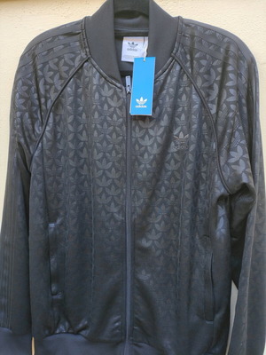 Adidas Trefoil Monogram Sst sports jacket new, size Large, black and grey