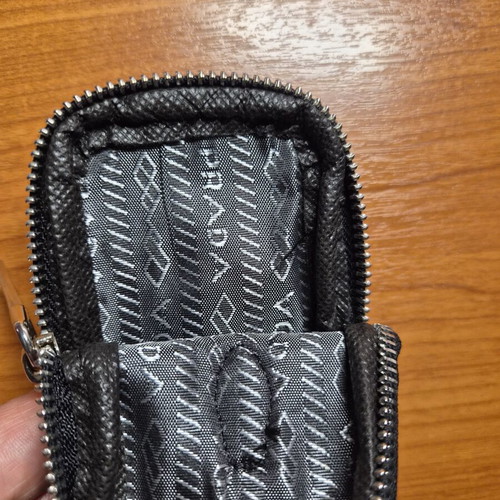 Prada black mini wallet pouch